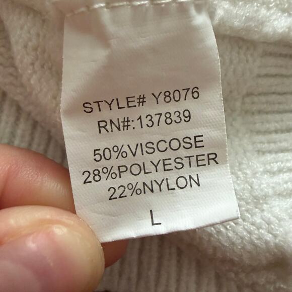 Luna Ivy Anthropologie 3D Bow Sweater Womens Large White Coquette - Picture 7 of 8